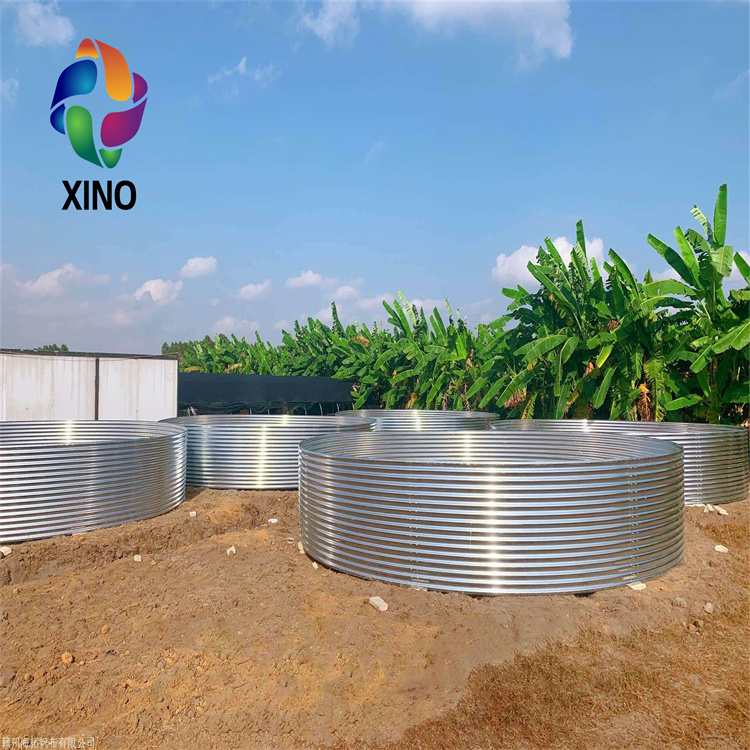 Tanque de agua de acero galvanizado corrugado para cultivo de camarones Ecuador