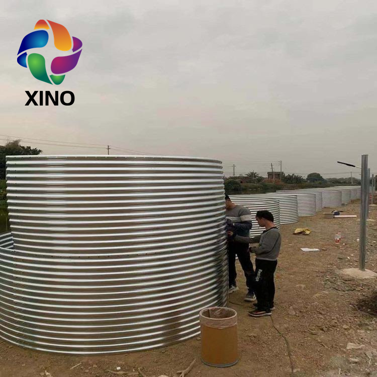 Tanque de agua de acero galvanizado corrugado para cultivo de camarones Ecuador